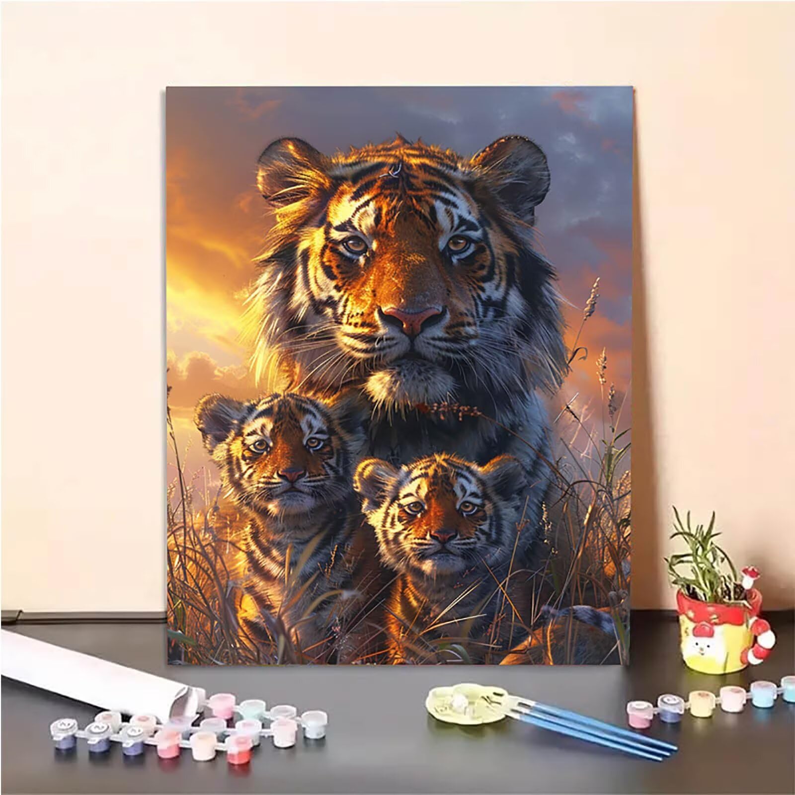 Amazon.co.jp: Paint by Numbers 虎, 数字油絵 動物, 数字塗り絵